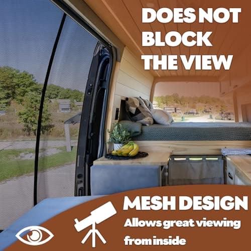 ZATOOTO Magnetic Mosquito Net for VW T5 T6 Sliding Door, Van Fly Screen — view 5