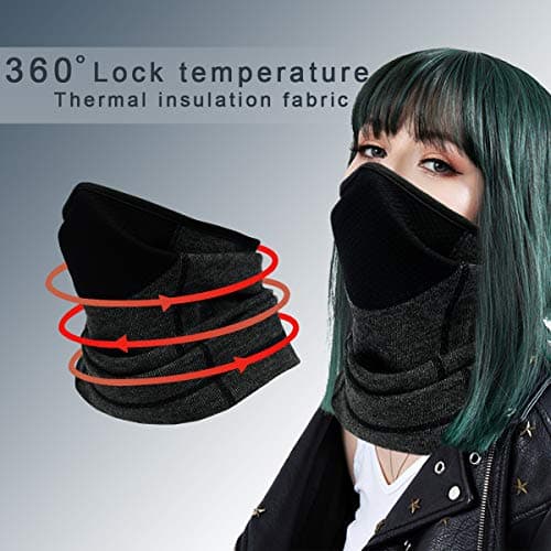 Rumsfel Men's and Women's Winter Multifunctional Cashmere Neck Warmer for Motorcycle, Skiing, Hiking, Cycling and Other Outdoor Sports (Black) — view 5