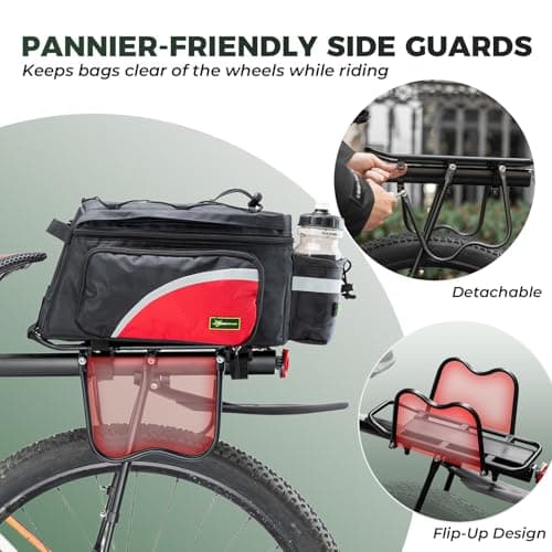 ROCKBROS Rear Bike Rack with Mudguard, Full Quick Release Pannier Rack — view 3