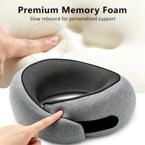 ANBOWEI Memory Foam Travel Pillow, U Shaped Airplane Neck Pillow for Adult — view 5