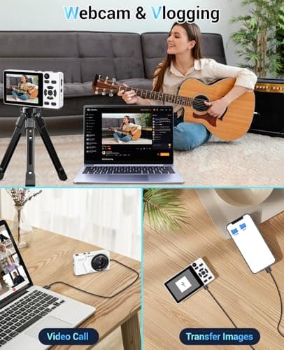 Digital Camera 4K 64MP Autofocus Compact 32GB White — view 6