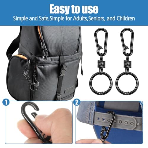 Ymapinc 4Pcs Small Carabiner Clip Zipper Lock Anti Theft Double Opening — view 4
