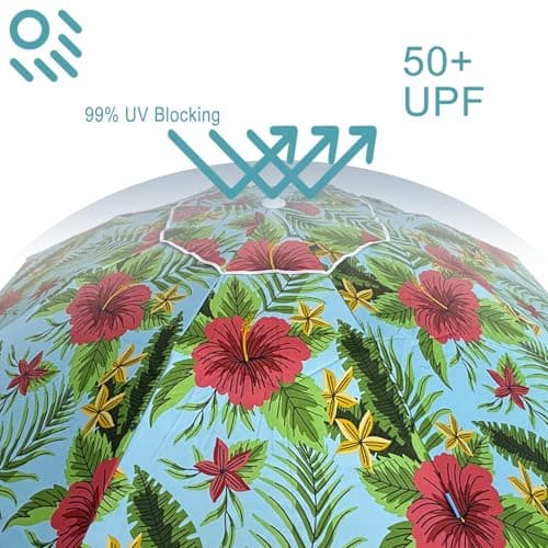 LOTTAFUN Portable Beach Umbrella 6ft – Lightweight Adjustable Outdoor Patio and Beach Umbrella Sun Shade with Sand Anchor & Carry Bag, Outdoor Folding no Tilt The sand needs to exceed the spiral 6inch — view 4