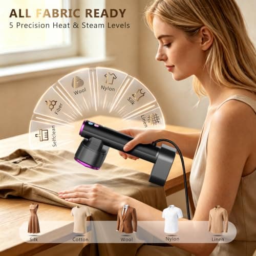 MMK Travel Steamer & 2-in-1 Portable Steamer Iron for Clothes, 190ml Tank — view 5