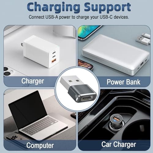 USB C to USB Adaptor, USB to USB C Adapter 3-Pack Charger Cable Converter — view 5
