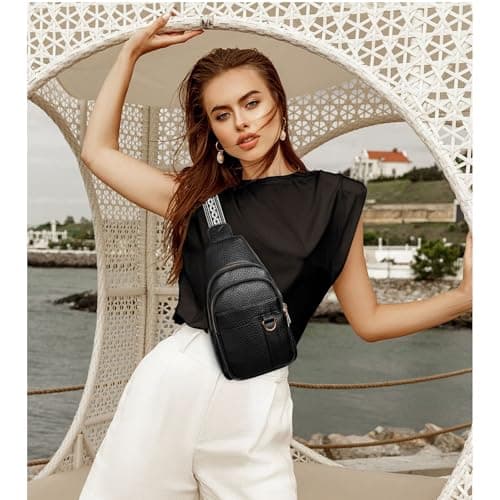 GAEKEAO Sling Bag for Women Crossbody Bags Fanny Pack Vegan Leather Chest Bag Travel Shoulder Belt Purse Gifts — view 2