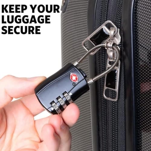 Suitcase Locks BeskooHome Luggage Locks - TSA Approved Luggage Locks, Zinc Alloy Security Padlock, 3-Dial Combination Travel Padlock for Luggage, Suitcases, Backpacks, Laptop Bag, etc.- 2 Pack — view 5