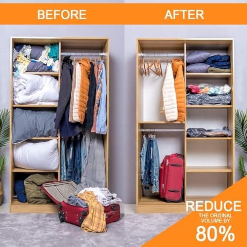 10 Small Vacuum Storage Bags with Electric Pump,Plastic Packaging Bags, Space Saver Bag for Clothes, Mattress, Blanket, Duvets, Pillows, Comforters, Travel — view 6