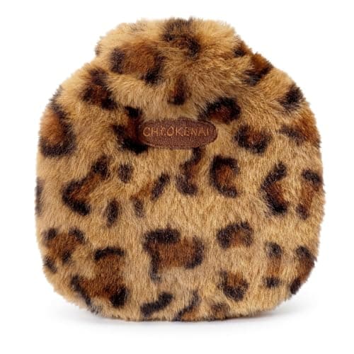 Small Hot Water Bottle, Mini Hot Water Bottle with Cover, Leopard Print Water Bottle for Travel, Compact 350ml Capacity, Ideal for Pain Relief and Warmth