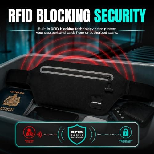 DRENCH 100% Waterproof Money Belt, RFID Blocking Bum Bag for Travel & Beach — view 4