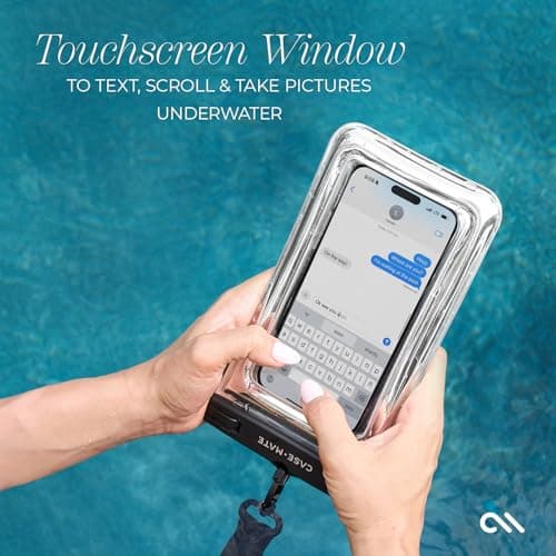 Case-Mate IP68 Waterproof Phone Pouch - Travel Beach Cruise Ship Essentials - Floating Waterproof Phone Case with Crossbody Lanyard for iPhone 16 Pro Max/15 Pro Max/14 Pro/13/12/S24 - Silver Chrome — view 2