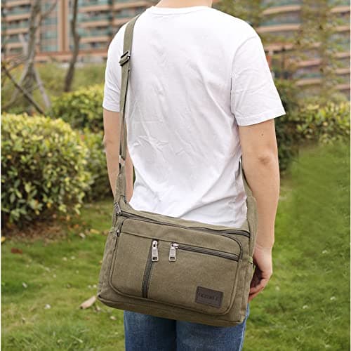 BOMKEE Canvas Crossbody Messenger Bags Vintage Shoulder Satchel Bag — view 2