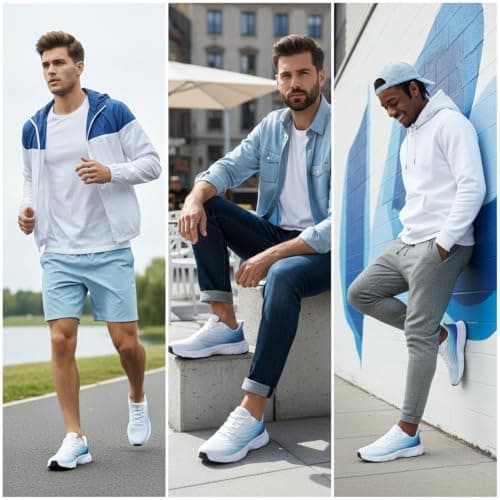 RTOUNT Mens Trainers Men Breathable Casual Walking Shoes for Gym Travel — view 2