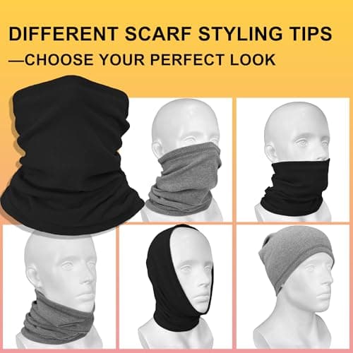 ehsbuy Winter Neck Warmer Snoods for Men Women Fleece Neck Gaiter Windproof Cold Weather Ski Face Scarf for Sports Running Cycling — view 5