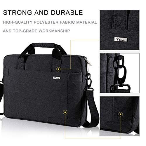 Voova Laptop Bag Case 14 15.6 Inch Computer Sleeve Messenger Bag, Black — view 2