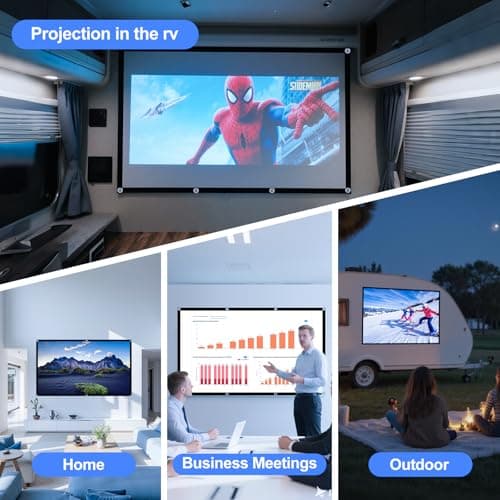 Projector Screen 120 inch,DUYIKJ Portable Projector Screen Washable Anti-Crease Indoor Outdoor 4K 16:9 HD Rear Front Projection Movies Screen for Home Theater Office Party Classroom — view 5