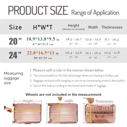 PUMHUBO Wide Handle Luggage Cover - Retractable Travel Suitcase Covers for Luggage, Transparent PVC Suitcase Protector Cover, Regular, 24 inch (Right Opening), Wide Handle Luggage Cover — view 3