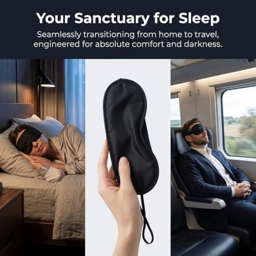 6 Pack Sleep Eye Blindfold Shade Cover, Sleeping Blindfold for Men & Women, Suitable for Lunch Break,Travel,on The Plane Usage (Black) — view 5