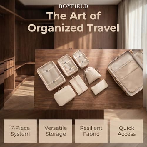 BoyField Packing Cubes - 7 PCS Travel Essentials Packing Cubes for Suitcases, Luggage Organiser Bags for Holiday Storage — view 6