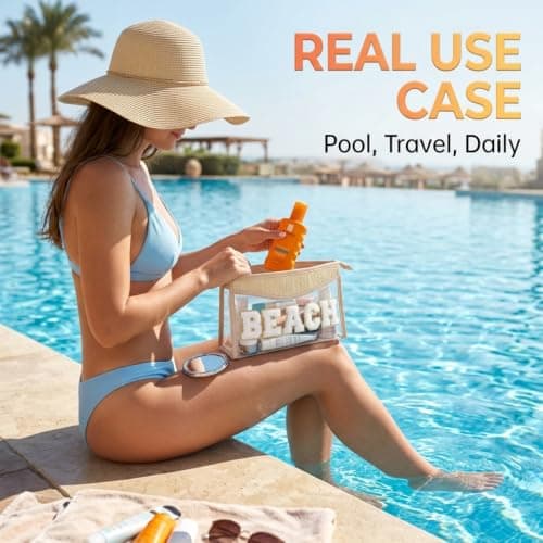 Clear Beach Makeup Bag 26x14x6cm PVC Waterproof Pouch 1 Pack — view 6