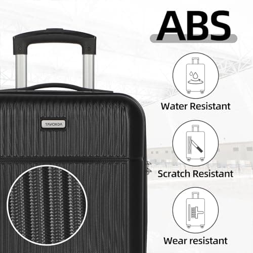 Tavoxda 3 Piece Luggage Sets, ABS Hardshell Suitcase Set for Family Travel — view 4
