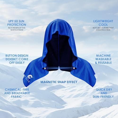 CSITE 1 Pack Cooling Hoodie Towels, Instant Cooling Towels for Neck and Face, UPF 50 Sun Protection, Ice Towel for Hot Weather, Head Towel for Sports, Camping, Cycling & More Activities — view 2