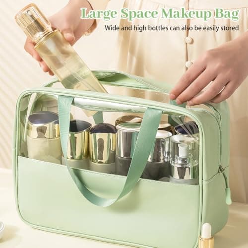 Clear Travel Toiletry Bag 3 Pack, Waterproof PVC Wash Bag Set — view 4