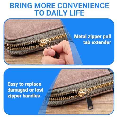20PCS Spare Zipper Pulls, Zipper Pull Replacement, Metal Zip Handle Durable Puller for Jackets Bags Luggage Backpack Shoes Suitcase Zip Replacement and Zips for Sewing Black Silver — view 5