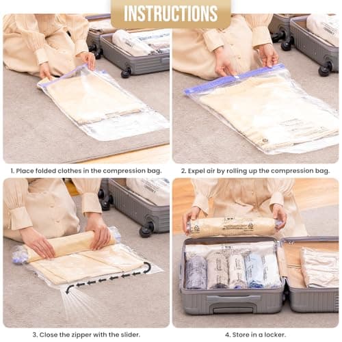 TAILI Small Vacuum Bags for Clothes, 10 Pack 60 X 40 CM, Space Saver — view 5