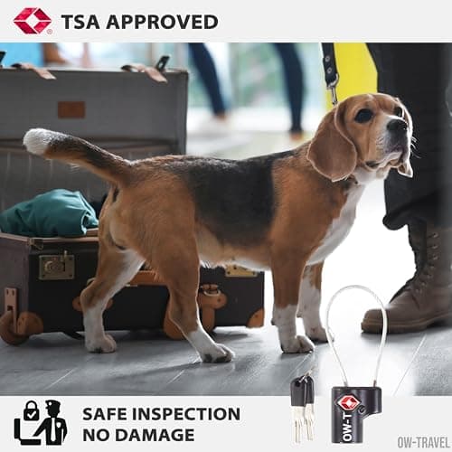 OW-Travel Suitcase Locks with Keys, TSA Approved Luggage Padlocks, Black 2 — view 6