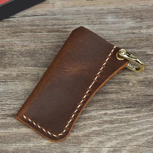 Leather - Leather, Soft Protective Cover Al, Secure Closure | Keychain Pendant With Metal Horseshoe Clip For Pocket Backpack Size Are — view 2