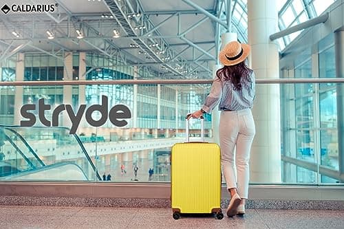 CALDARIUS Hardshell Luggage | Durable Suitcases | Lightweight & Secure with Combination Lock | Smooth 4 Dual Spinner Wheels | Ideal Travel Bag & Luggage Sets (Yellow, Medium 24") — view 5