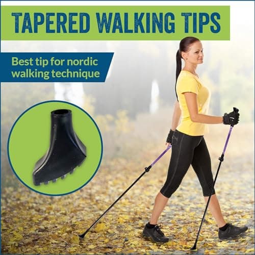 Four Pack of Extra Durable Rubber Replacement Tips (Replacement Feet/Paws/Ferrules/Caps) for Trekking Poles - Fits All Standard Hiking and Walking Poles (Firm Nordic Tapered (4), 4 Pack) — view 2