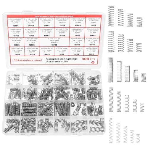IYEREER 300 Pcs 23 Size Stainless Steel Spring Assortment Kit