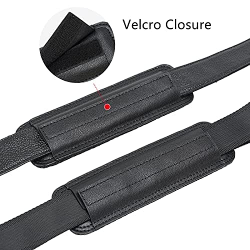 TIDING Full Grain Leather Shoulder Strap Pad Replacement Bag Straps Black — view 5