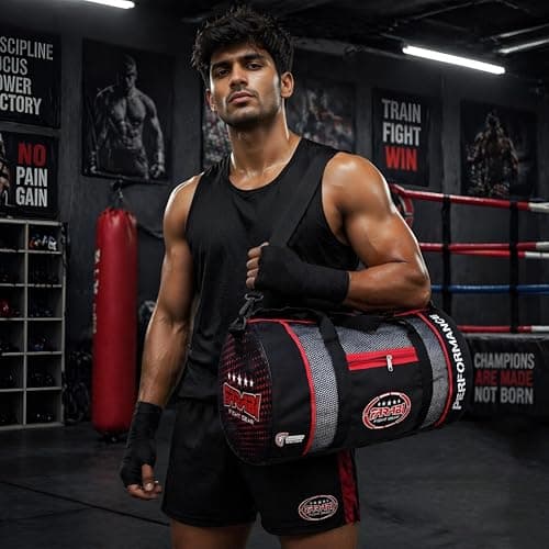 Farabi Kit Bag Mesh Lightweight Gym Training Bag Air Mesh for Air Ventilation (Black) — view 2