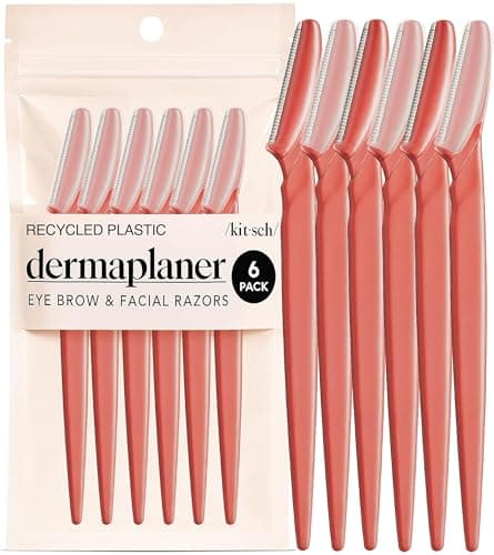 Kitsch Dermaplane Razor for Women Face 6pcs - Coral