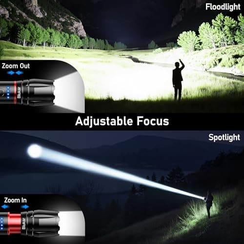 Blukar LED Torch Rechargeable, 2000L Super Bright Flashlight with 2 Colors — view 4