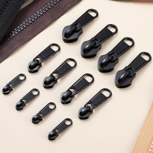 18 Pcs Metal Zipper Sliders Replacement Black Fasteners — view 5