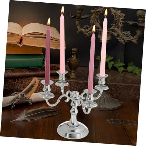 Alipis 4pcs Gradient Pink Romantic Scented Long Pole Candles with Rose Aroma, Nordic Style Decorative Atmosphere Lights for Wedding, Dinner, Party Set — view 5