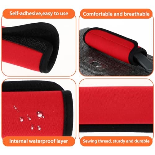 Yolev 2 Pack Luggage Handle Wraps, Red, Soft Neoprene, Universal Fit, 5.9*5.7*0.12inch — view 4