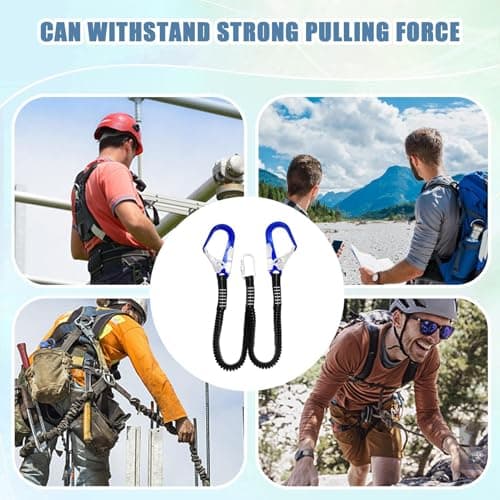 Safe Harness – Shock Absorbing Leg Lanyard, Heavy Duty Construction Tool with Hook, Internal Reduction, Secure Design, Top Rated Fall Protection Equipment, Safety Gear for Construction — view 4