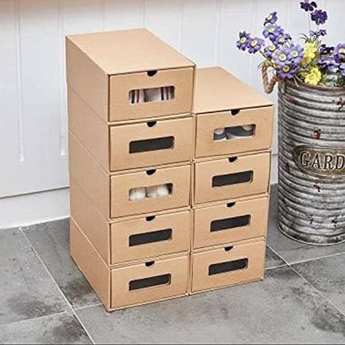 10PCS Cardboard Shoe Box Stackable Storage Box Visual Multi-Purpose Storage Box for Home Office Organization and Storage — view 5