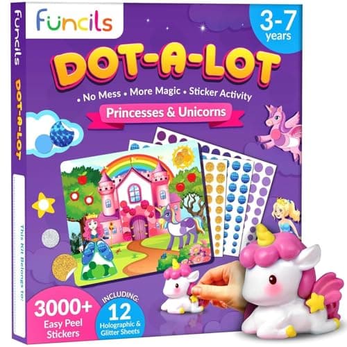 Dot Art Activity - Unicorn & Princess Sticker Kit, Toys for 3 Year Old Girl