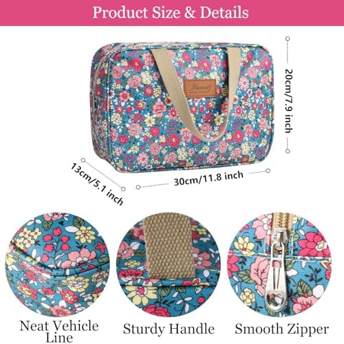 wordmouk Toiletry Bag Large Hanging Travel Wash Storage Bag Makeup Cosmetic Organiser Bags with Zippers Portable Waterproof Gym Shower Bathroom Make up Organizer for Women Girls Ladies, Pink Rose — view 2