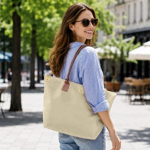 ZhengYue Nylon Tote Bags for Women with Zip Large Foldable Womens Handbags — view 2