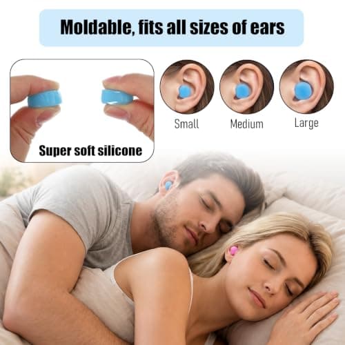 18 Pairs Silicone Ear Plugs for Sleeping, Reusable Moldable Ear Plugs with Case — view 3