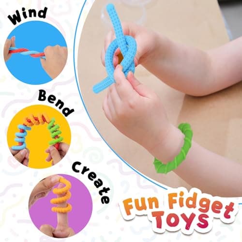 ddLUCK Fidget Toys for Kids Adults, 6 Pack Sensory Sticks with ADHD Autism — view 2