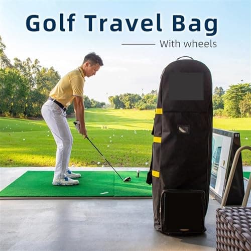 L6NqIAG Oxford Cloth Golf Travel Plane Bags Golf Aviation Bag with Wheel Golf Travel Bag(Pink HKB002) — view 2