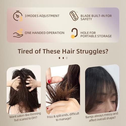 Cryslora Hair Razor Comb, Hair Triming Comb, Hair Thining Trimmer, Homeuse Cutting and Styling (Purple) — view 3